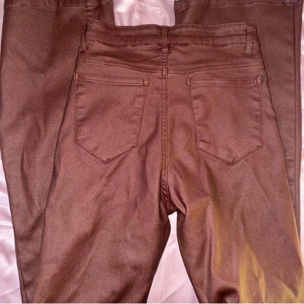 Edikted Brown “leather” flared pants - Picture 2 of 3